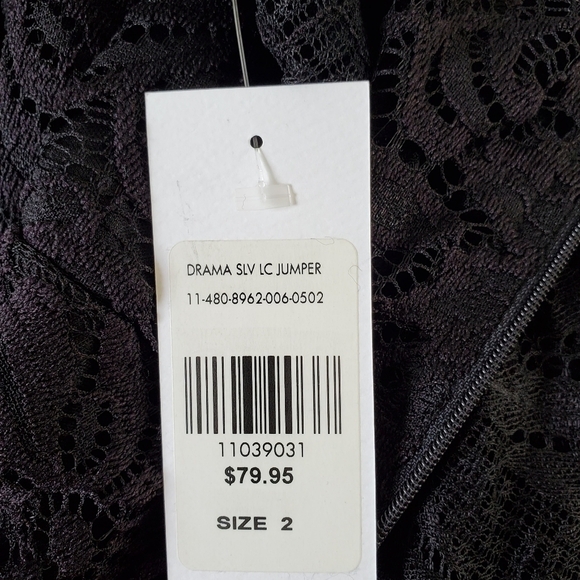 NWT Fashion to Figure Drama Sleeve Lace Jumpsuit 2X Straight Leg Stretch Goth - Picture 13 of 16